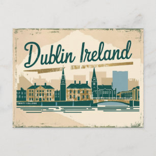Vintage Dublin, Irland Postkarte