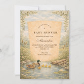 Vintage Duck Baby Shower Einladung (Vorderseite)