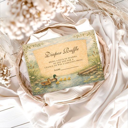 Vintage Duck Diapper Raffle Begleitkarte