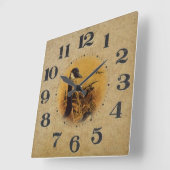 Vintage Duck season Quadratische Wanduhr (Winkel)