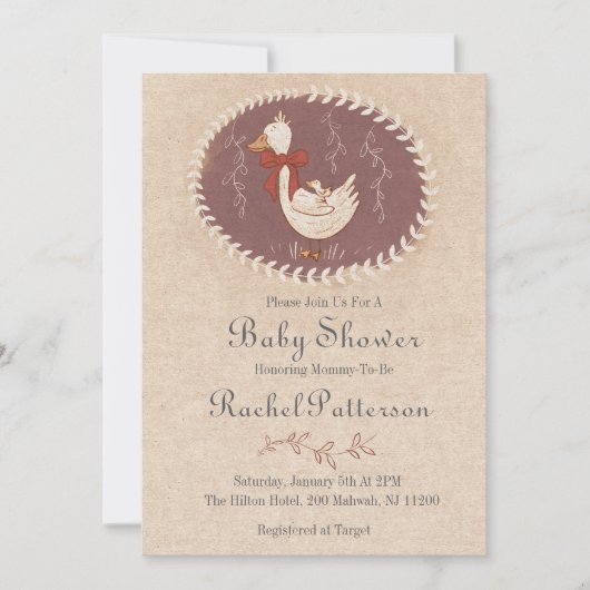 Vintage Duckling Einladung (Vorderseite)