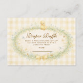 Vintage Duckling Floral Diapper Raffle Begleitkarte (Vorderseite)