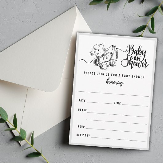 Vintage Duckpülendusche Einladung