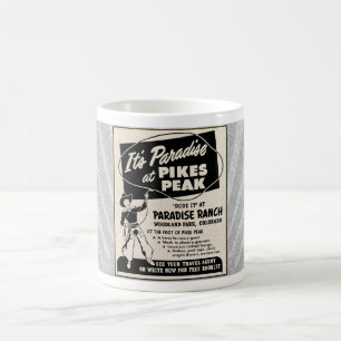 VINTAGE DUDE RANCH WERBUNG 1949 MCM KAFFEETASSE