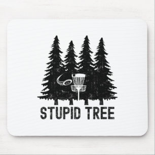 Vintage dummer Baum lustiger Disc-Golf-Spieler-Zit Mousepad