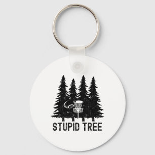 Vintage Dummer Baum Lustiger Disc-Golf-Spieler-Zit Schlüsselanhänger