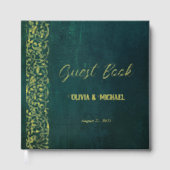 Vintage Dunkelgrüne Hochzeit Gästebuch (Vorderseite)