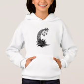 Vintage Dunkelmond-Sterne Schwarze Blume Retro Mag Hoodie (Vorderseite)