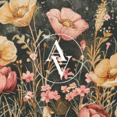 Vintage dunkle Blume Moody Floral Stillleben Poster