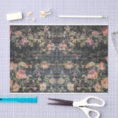 Vintage dunkle Blumendekoupage Seidenpapier (Handwerk)