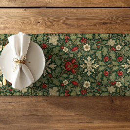 Vintage dunkle Blumengestaltung William Morris got Kurzer Tischläufer