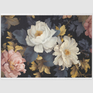 Vintage dunkle Blumenmuster Seidenpapier