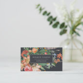 Vintage dunkle Blüte in Schwarz | Unverkennbar Visitenkarte (Stehend Vorderseite)