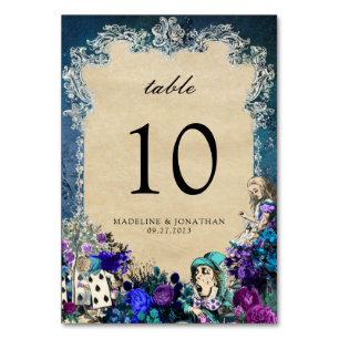 Vintage dunkle Blüteneiche in Worderland Tischnummer