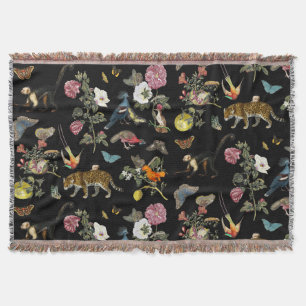 Vintage dunkle botanische Wildtiere im Wald Decke