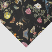 Vintage dunkle botanische Wildtiere im Wald Seidenpapier (Detail)