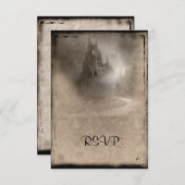 Vintage Dunkle Burg Gothic Wedding RSVP (Vorne/Hinten)
