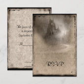 Vintage Dunkle Burg Gothic Wedding RSVP Karte (Vorne/Hinten)