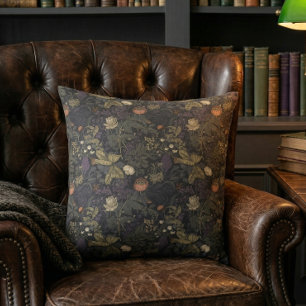Vintage dunkle florale Stimmung William Morris Kissen