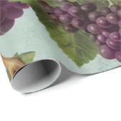 Vintage dunkle Lila Weintrauben Geschenkpapier (Rolleneckpunkt)