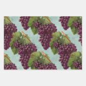 Vintage dunkle Lila Weintrauben Geschenkpapier Set (Vorderseite 2)