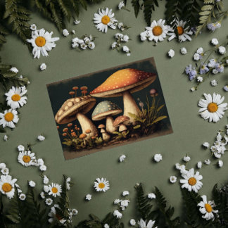 Vintage dunkle Mushroom-Hütte Seidenpapier