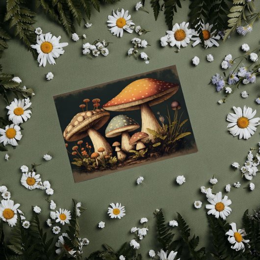 Vintage dunkle Mushroom-Hütte Seidenpapier