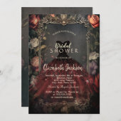 Vintage dunkle Rose kleiden gotisches Brautparty Einladung (Vorne/Hinten)