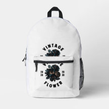 Vintage-Dunkle-Rosen-Blumen-Ästhetik-Rucksack