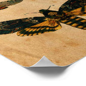 Vintage dunkle Schmetterlingskunst Poster (Ecke)