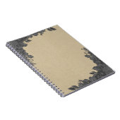 Vintage dunkle schwarze Rose Kraft Rustikales Glam Notizblock (Rechte Seite)