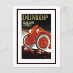 Vintage Dunlop Ballon Cord Auto Teile Werbeanzeige Postkarte