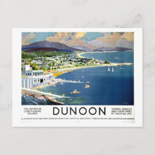 Vintage Dunoon Schottland Reiseplakat Postkarte