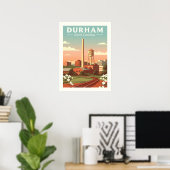 Vintage Durham North Carolina Poster (Heimbüro)