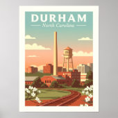 Vintage Durham North Carolina Poster (Vorne)