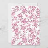 Vintage Dusche in rosa Bow Bläsertoilettendusche Einladung (Rückseite)