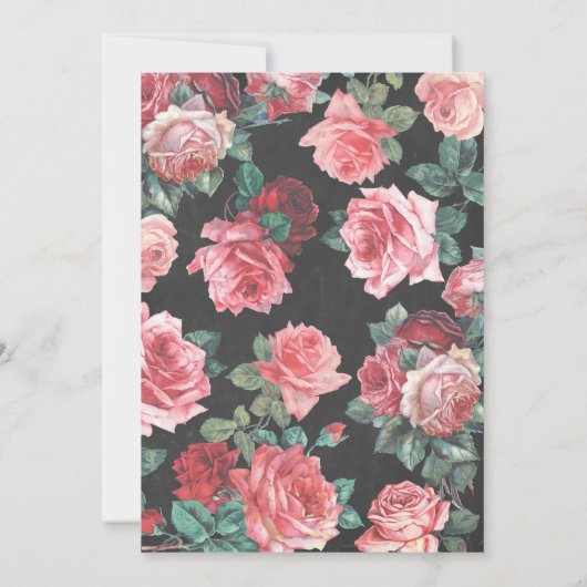 Vintage Dusche mit Blumenklammer Einladung (Rückseite)