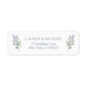 Vintage Dusty Blue Floral Wedding Rücksendeadresse (Vorne)