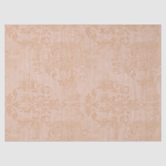 Vintage Dusty Peach Antique Damask Decoupage Seidenpapier (Vorderseite)