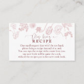 Vintage Dusty Rose Blumenstrauß mitbringen Begleitkarte (Vorderseite)