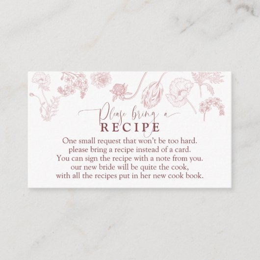 Vintage Dusty Rose Blumenstrauß mitbringen Begleitkarte (Vorderseite)