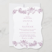 Vintage Dusty Rose & Blush Blumenhochzeit Einladung (Vorderseite)