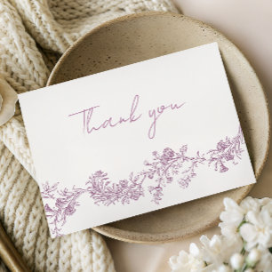 Vintage Dusty Rose Blush Hochzeit Danke Karte
