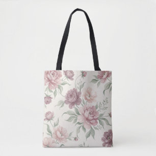 Vintage Dusty Rose & Mauve Blumen-Tasche Tasche