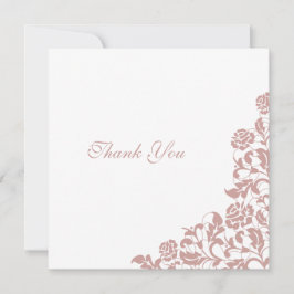 Vintage Dusty Rose Pink Lace Square Hochzeit Dankeskarte