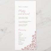 Vintage Dusty Rose Pink Lace Wedding Programm (Vorderseite)
