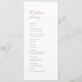 Vintage Dusty Rose Pink Lace Wedding Programm (Rückseite)