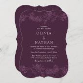 Vintage Dusty-Rose und Pflaumenhochzeit Einladung (Vorne/Hinten)