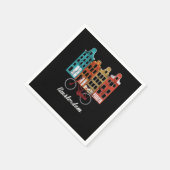 Vintage Dutch People Netherlands Amsterdam Bicycle Serviette (Ecke)