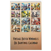 Vintage Dutch Windmills Oil Paintings Calendar Kalender (Titelbild)